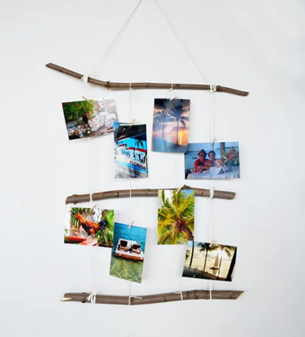 Présentoir de photos à base d'éléments naturels